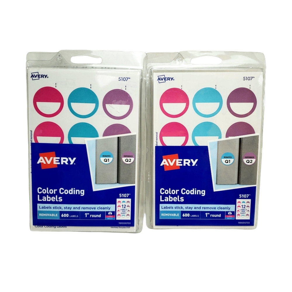 Avery Color Coding Labels Removable Multi Color Circles 2 Pack Lot